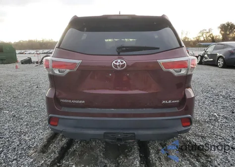 2015 Toyota Highlander Xle from USA, damaged, VIN 5TDJKRFH3FS104777